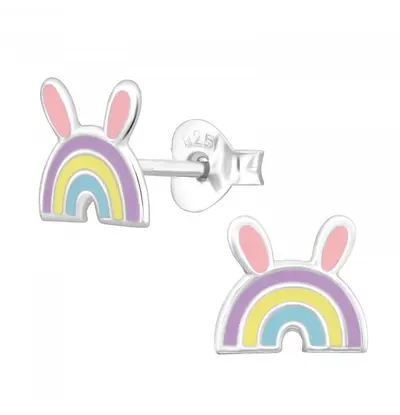 KAYA sieraden Silver children’s earrings ‘Rainbow’ with Ears