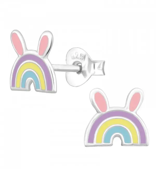 KAYA sieraden Silver Children's Earrings 'Rainbow' with Ears