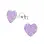 KAYA sieraden Silver Children's Earrings 'Glitter Heart' - Purple