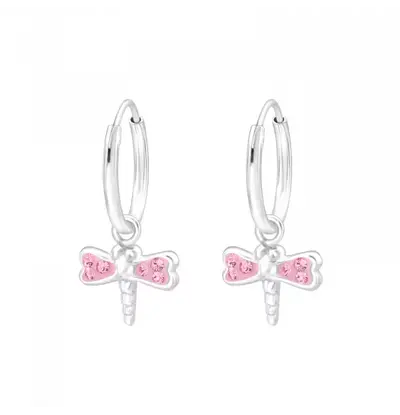 KAYA sieraden voorrraad = 3 >> Creolen 'Libelle' met Kristallen