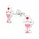 KAYA sieraden Silver Children's Earrings 'Milkshake' with Crystals