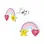 KAYA sieraden Silver Children's Earrings 'Rainbow' with Star and Heart