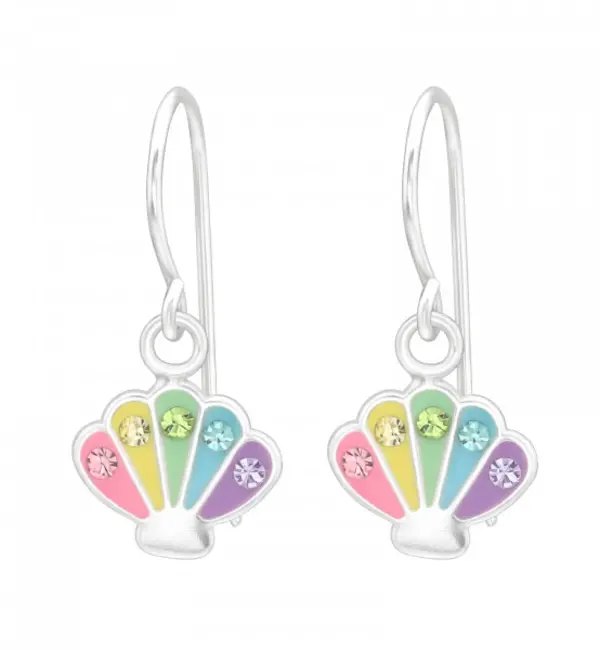 KAYA sieraden Silver Children's Earrings Children's Earrings 'Rainbow Shell'