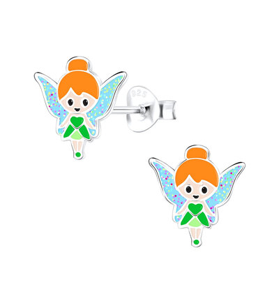 KAYA sieraden Silver children’s earrings ‘Fairy’ with glitter