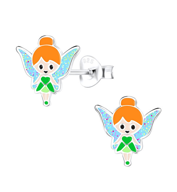 KAYA sieraden Silver Children's Earrings 'Elf' with Glitter