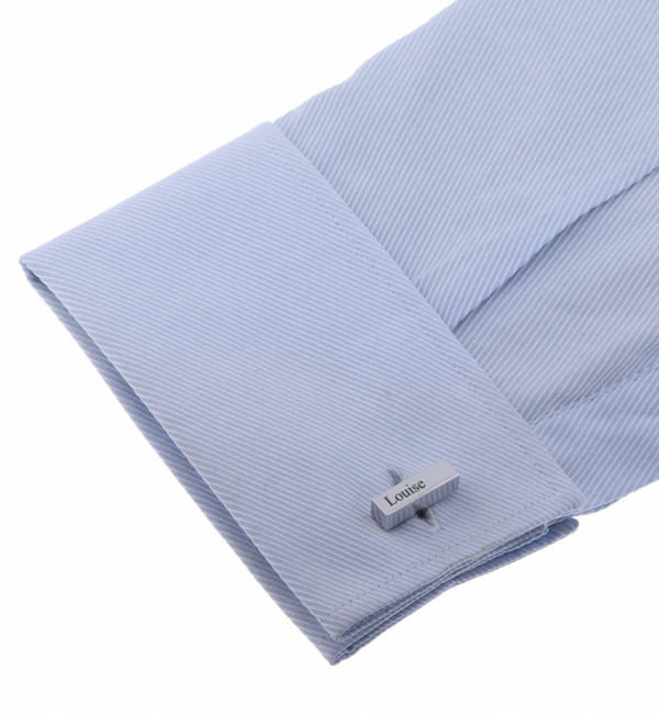 KAYA sieraden Stainless Steel Cufflinks 'Bar' with Engraving