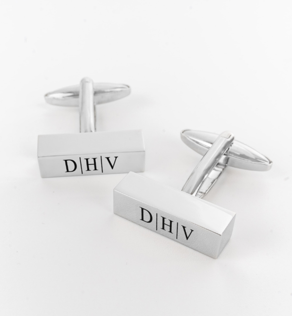 KAYA sieraden Stainless Steel Cufflinks 'Bar' with Engraving