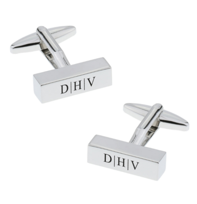 KAYA sieraden Stainless Steel cufflinks ‘Bar’ with engraving