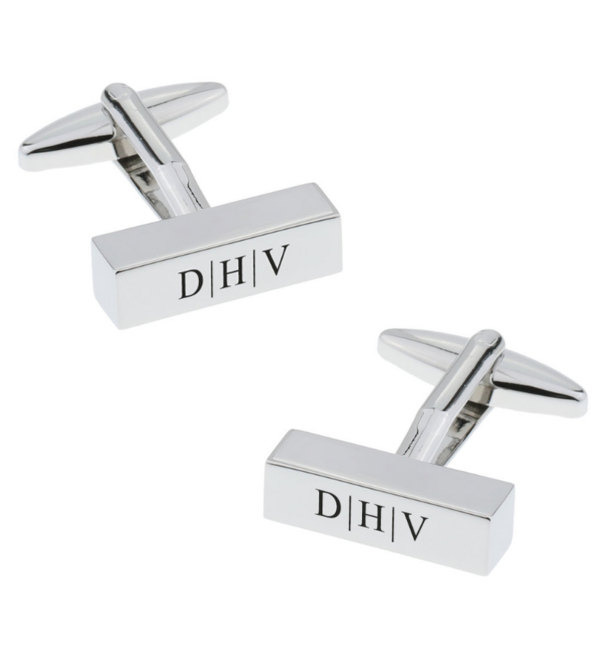 KAYA sieraden Stainless Steel Cufflinks 'Bar' with Engraving