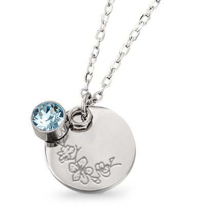 KAYA sieraden Geboortesteen met Geboortebloem Ketting I Maart