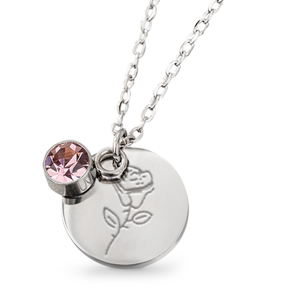 KAYA sieraden Geboortesteen met Geboortebloem Ketting I Juni