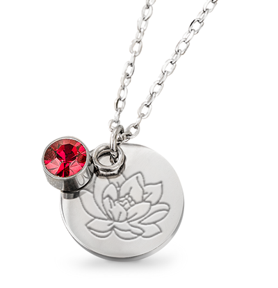 KAYA sieraden Birthstone with Birth Flower Necklace I July