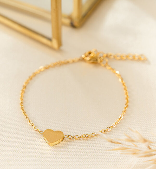 KAYA sieraden Heart bracelet on wish card | Stainless steel