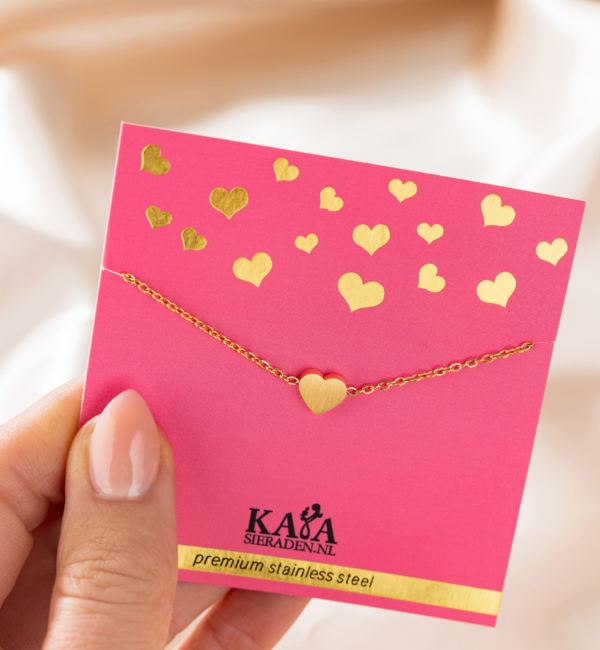 KAYA sieraden Heart bracelet on wish card | Stainless steel
