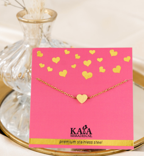 KAYA sieraden Heart bracelet on Greeting Card I Stainless steel