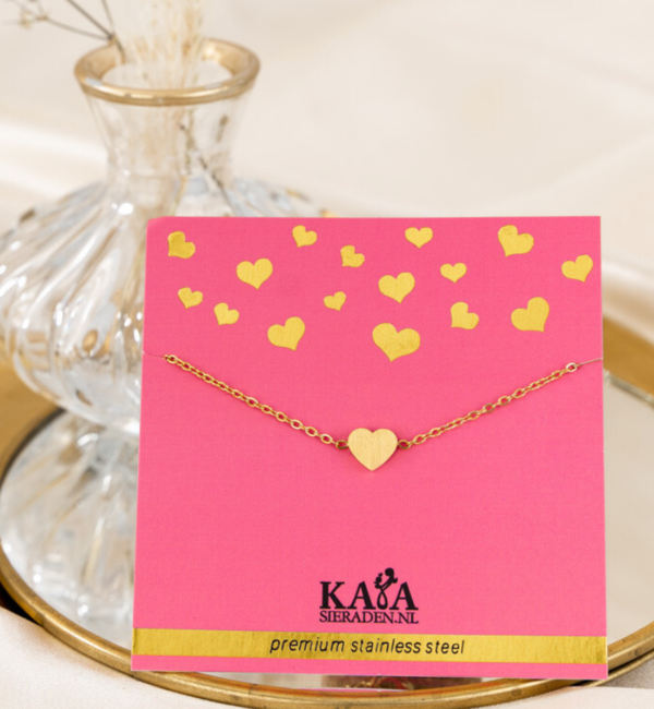 KAYA sieraden Heart bracelet on wish card | Stainless steel