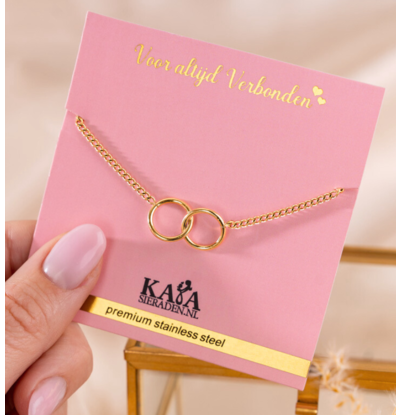 KAYA sieraden Bracelet on Greeting Card 'Connected' I Stainless steel