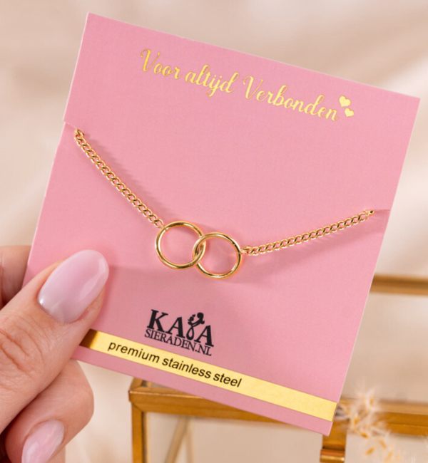 KAYA sieraden Connected bracelet on Greeting Card I Stainless steel