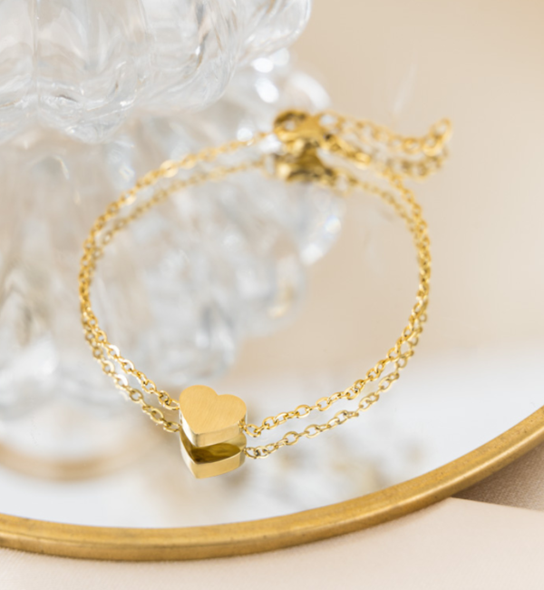 KAYA sieraden Heart bracelet on wish card | Stainless steel
