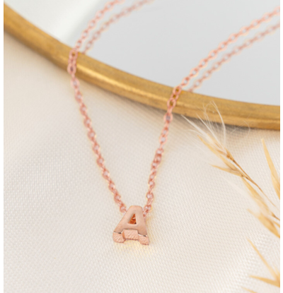 KAYA sieraden Letter Ketting 1 Initiaal I Rosé