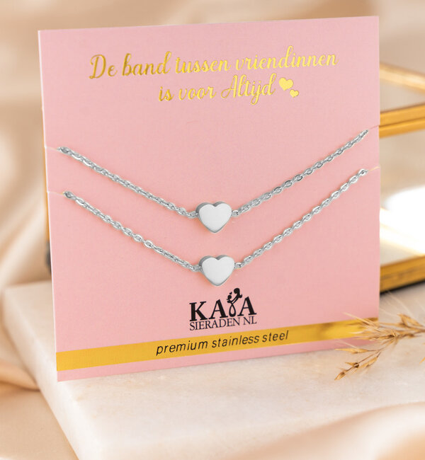 KAYA sieraden Girlfriends Bracelets Set with Heart | Stainless Steel