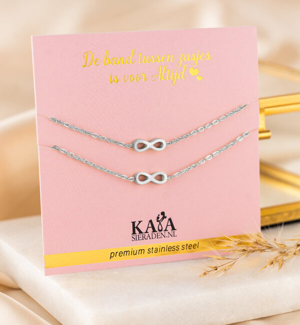 KAYA sieraden Sisters bracelet set with infinity symbol | Stainless Steel