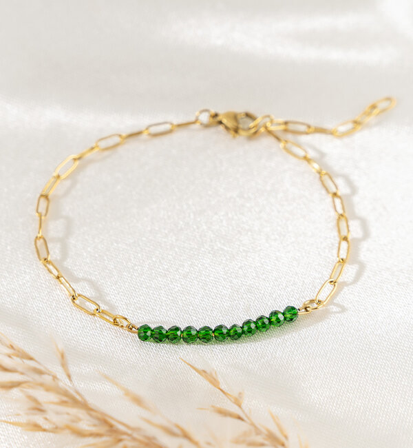 KAYA sieraden Link bracelet Green 'Urban Chic' | Stainless Steel