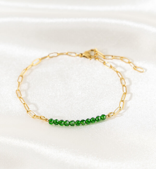 KAYA sieraden Link bracelet Green 'Urban Chic' | Stainless Steel