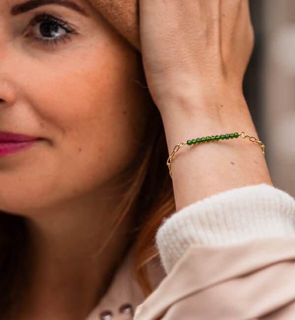 KAYA sieraden Link bracelet Green 'Urban Chic' | Stainless Steel