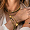 KAYA sieraden Bracelet and Necklace Set Green with Round Lock 'Urban Chic' | Stainless Steel