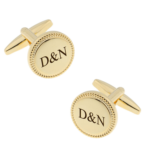 KAYA sieraden Engraved Cufflinks 'Beaded'