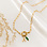 KAYA sieraden Link Necklace with Letter and Green Charm 'Urban Chic' | Stainless steel