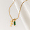 KAYA sieraden Necklace with Letter and Green Charm 'Urban Chic' | Stainless steel