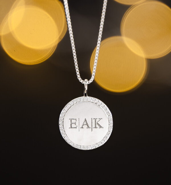 KAYA sieraden Christmas Necklace 'Pavé' with Letters I Zirconia Crystals