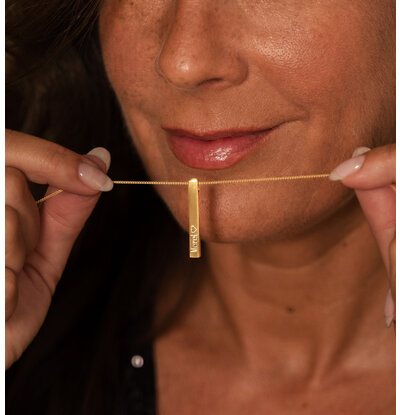 KAYA sieraden Kerst Ketting met Namen 'Elegant Bar'