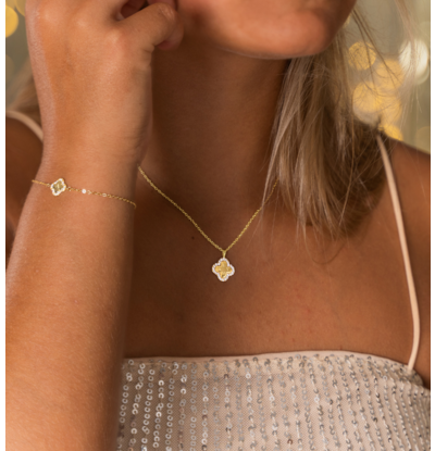 KAYA sieraden Kerst Armband & Ketting 'Pavé' met Initialen