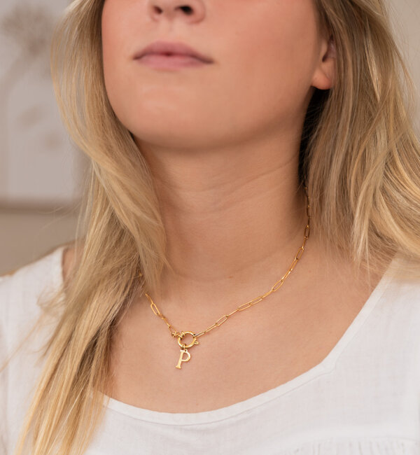 KAYA sieraden Chain necklace with letter | Stainless Steel