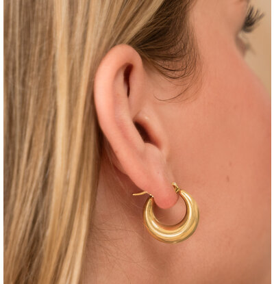 KAYA sieraden Statement hoop earrings ‘Hoops’ 20 mm | Stainless Steel