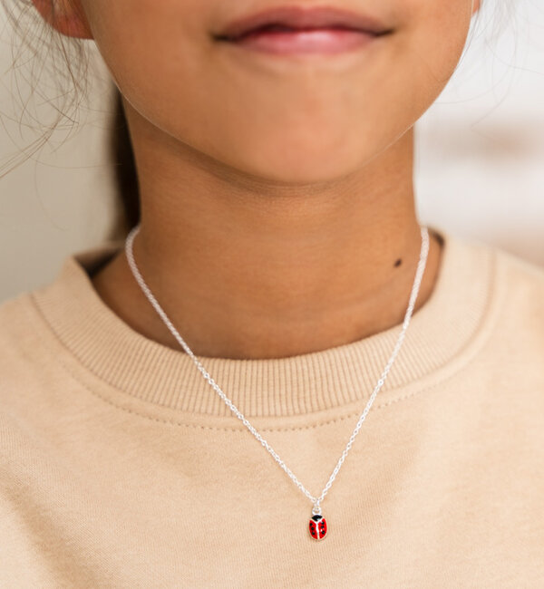 KAYA sieraden Silver Children's Necklace 'Ladybug'