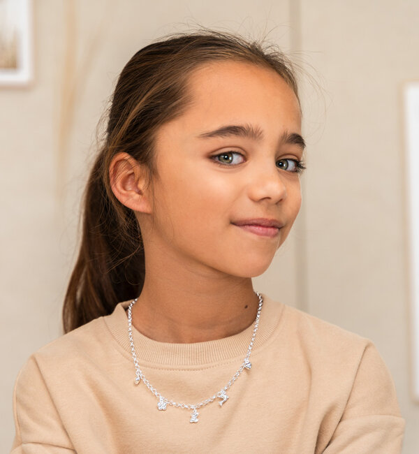 KAYA sieraden Zilveren Bedelketting met 5 bedeltjes