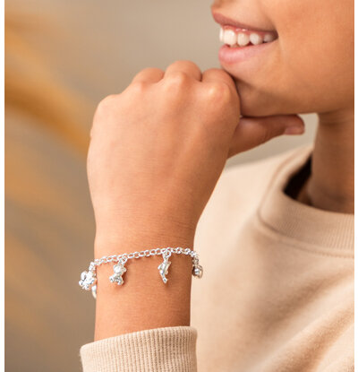 KAYA sieraden Bedelarmband met 5 Bedeltjes I Sterling Zilver