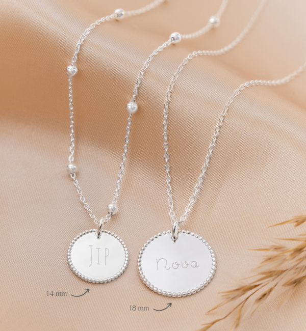 KAYA sieraden Silver Necklace '' Disc & Swarovki® Birthstone '