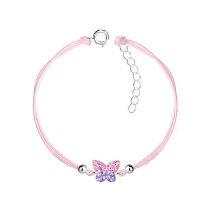 KAYA sieraden Kinderarmband  'Crystal Butterfly' met Kristallen - Satijn