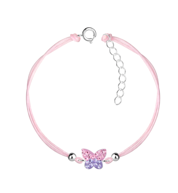 KAYA sieraden Children's bracelet 'Crystal Butterfly' with Crystals - Satin