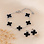 KAYA sieraden Bracelet and Earrings Set 'Clover' | Stainless Steel - White - Copy