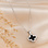 KAYA sieraden Pavé Clover Necklace | Stainless Steel - Black