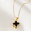 KAYA sieraden Pavé Clover Necklace | Stainless Steel - Black