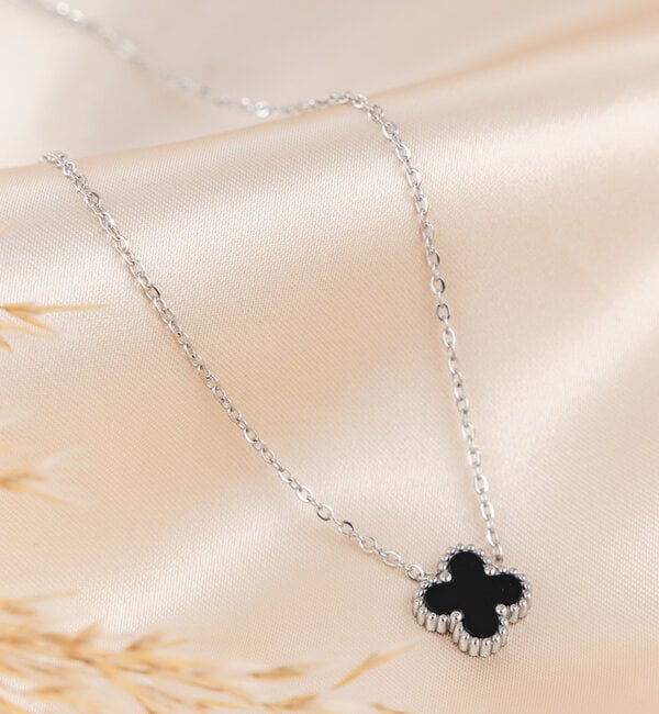 KAYA sieraden Clover chain black | Stainless steel