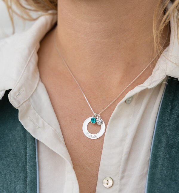 KAYA sieraden Ketting 'Circle of Life' met Geboortesteen