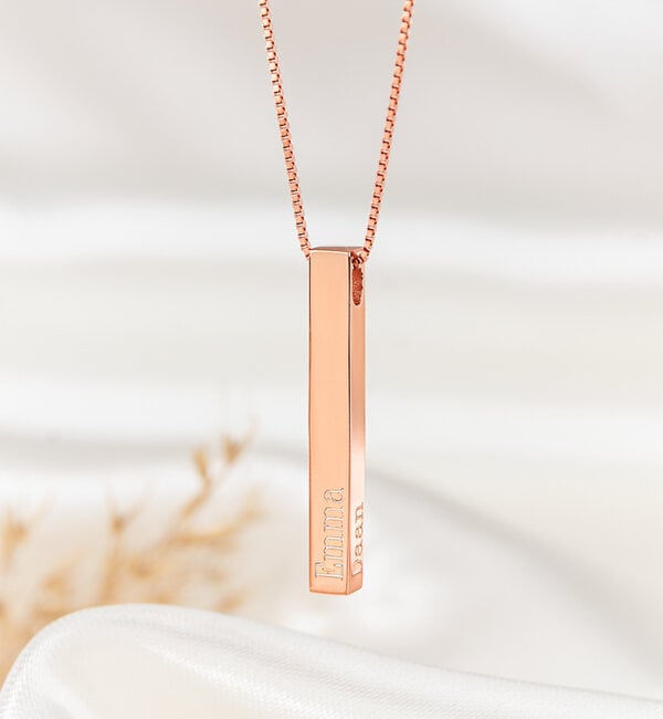 KAYA sieraden Kerst Ketting met Gravure 'Elegant Bar'